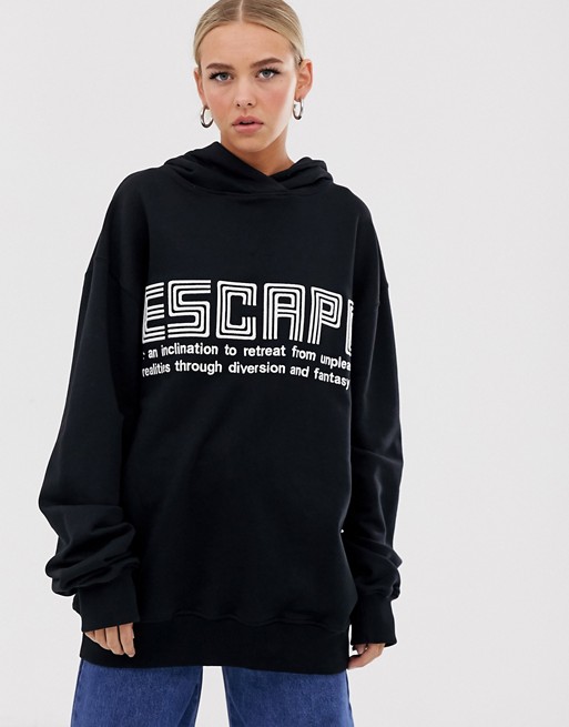 House of Holland Longline Escape Hoodie