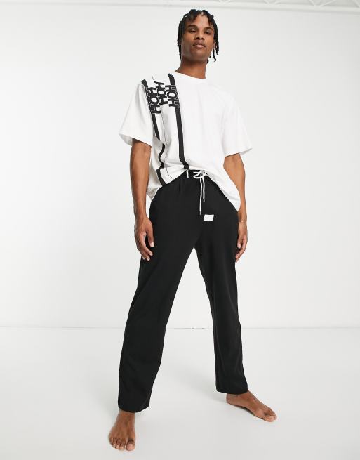 House of Holland lounge t-shirt and jogger set in black and white