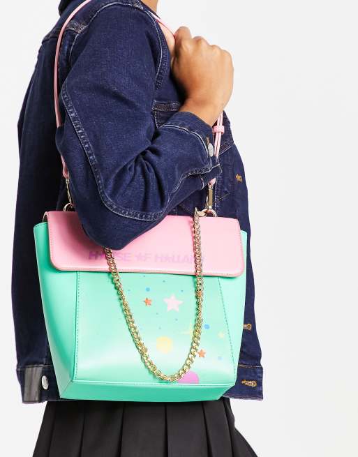 House of Holland – Niebieska torebka typu tote ze wzorem
