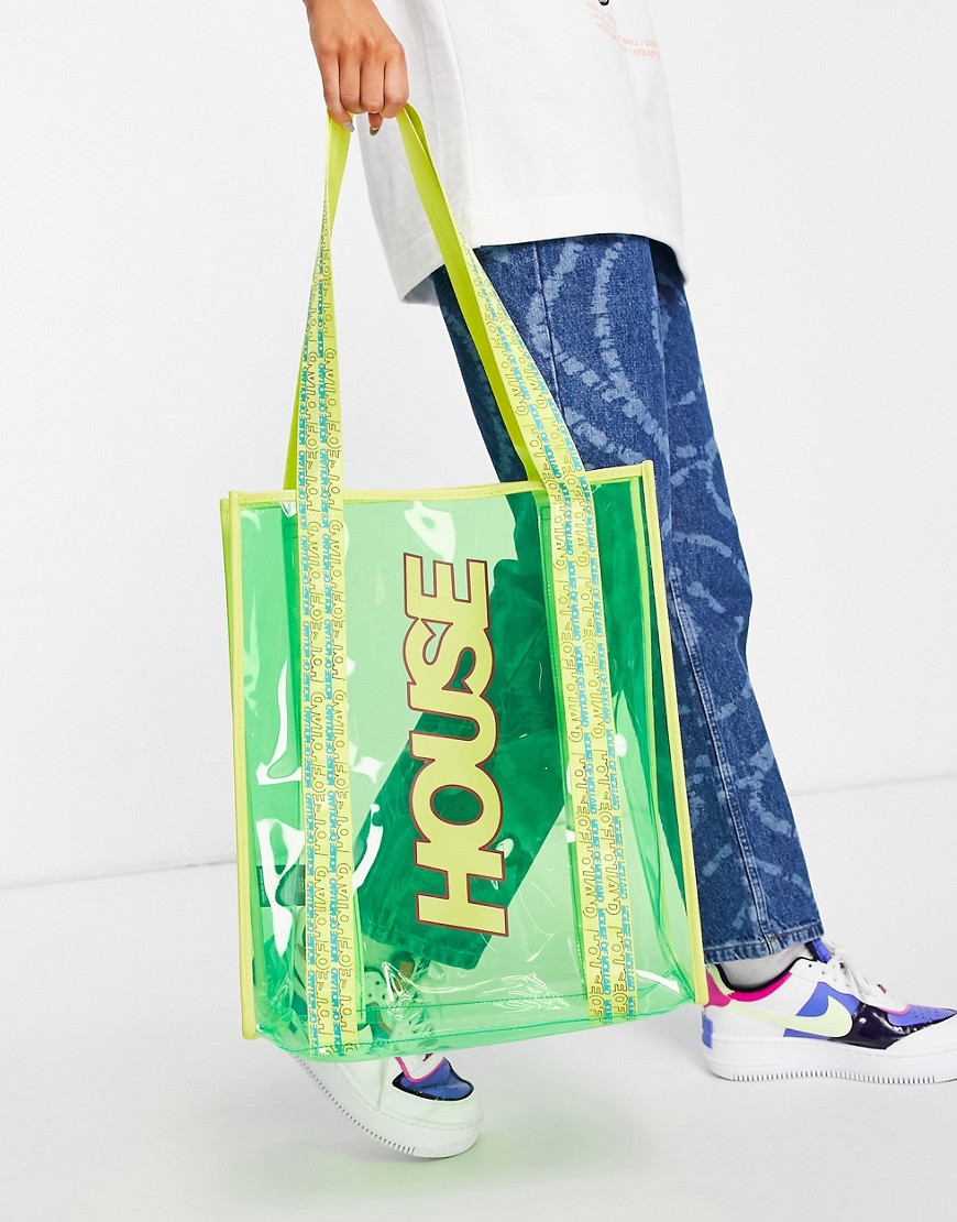 House of Holland pvc tote in green