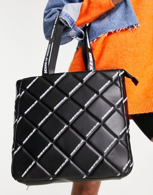 House of Holland quilted tote bag in black