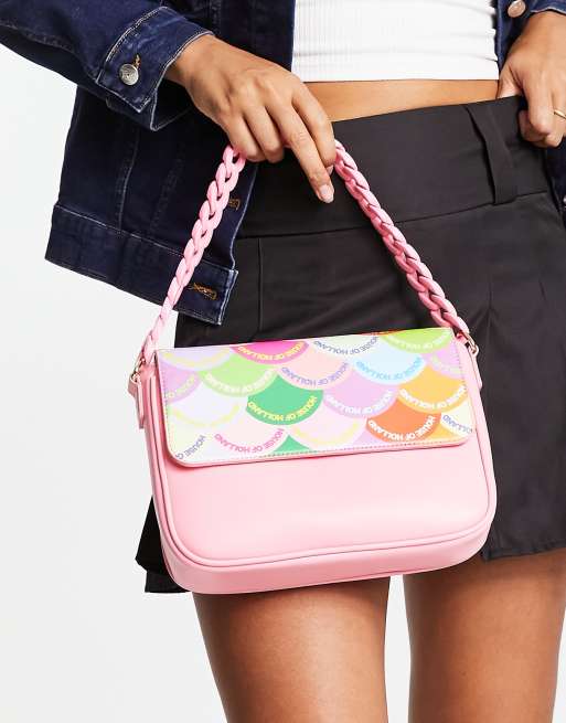 House of Holland – Schultertasche in Rosa mit Bogenkantendetail