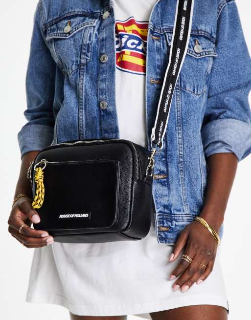 House of Holland - Sort crossbody-taske med lynlåsdetalje