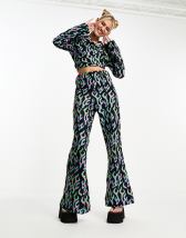 ASOS DESIGN sequin patterned flare pants in multi