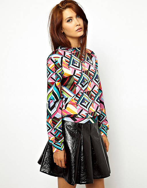 House of Holland Sweatshirt in Patchwork with Silk Panel to Front