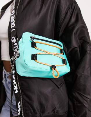House of Holland tie detail camera bag in mint green