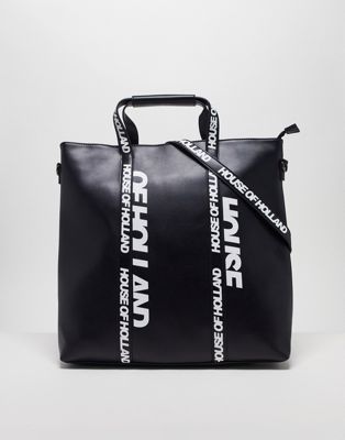 House of Holland logo tote bag in black - ASOS Price Checker