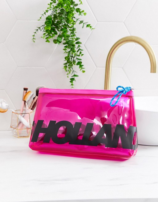 House of Holland transparent cosmetic wash bag