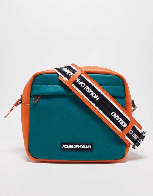 House of Holland - Turkis crossbody-taske med lynlåsdetalje