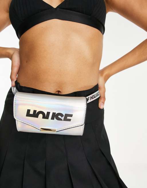 House of Holland waist belt bag in silver