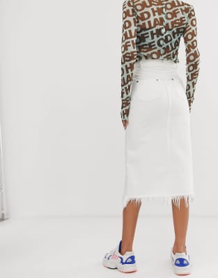 asos white denim skirt