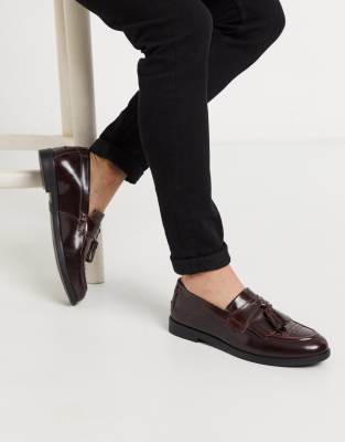 asos burgundy loafers