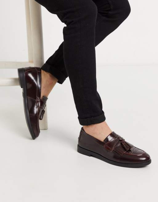 Asos burgundy hot sale loafers