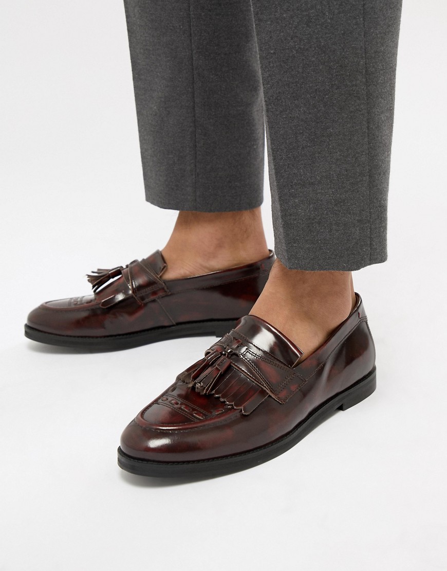 House Of Hounds archer tassel loafers in burgundy-Red