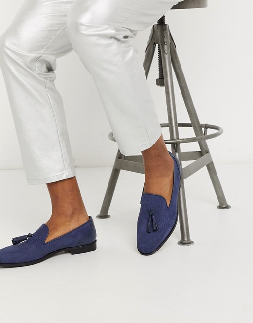 House of Hounds arrow tassel loafers in navy