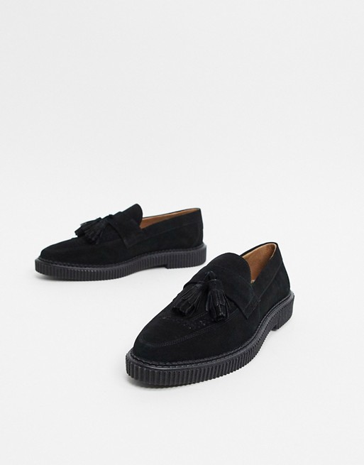 House of Hounds kain creeper loafers in black suede