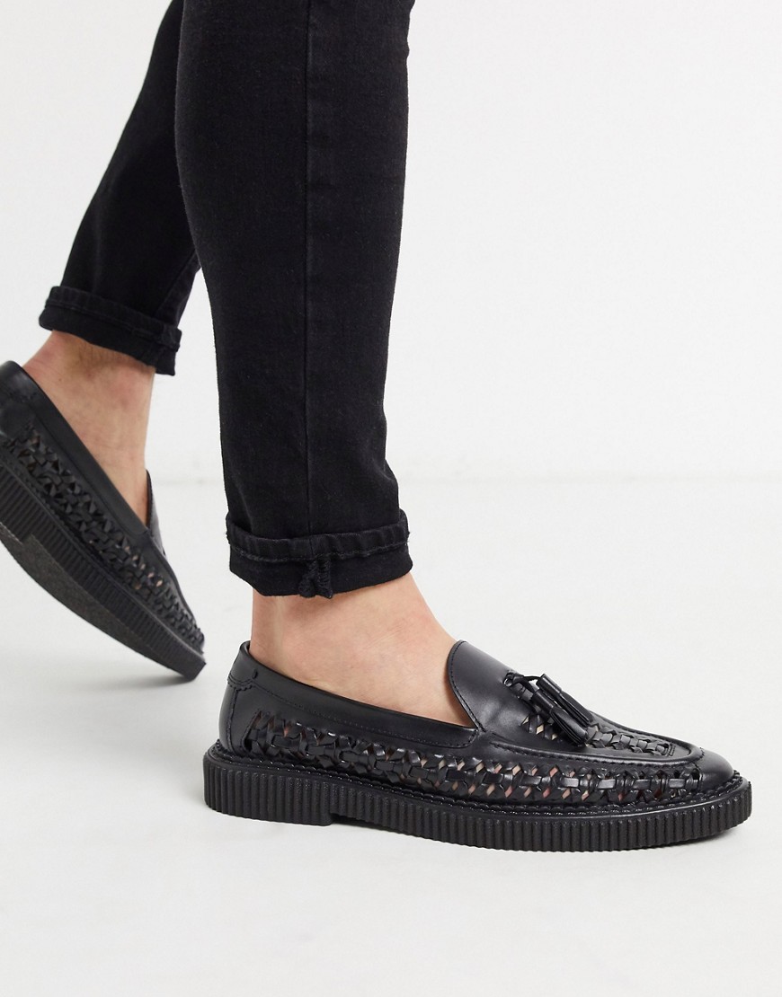 House of Hounds orion woven loafers in black leather
