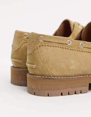 beige boat shoes