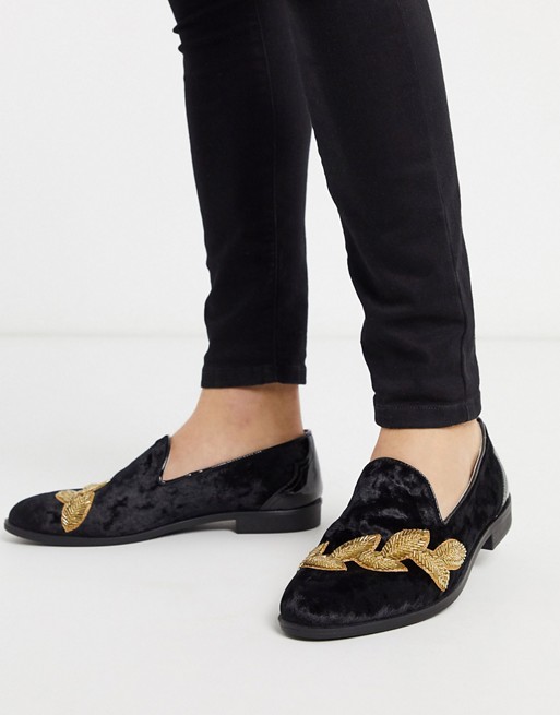 House of Hounds Styx embroided loafers in black