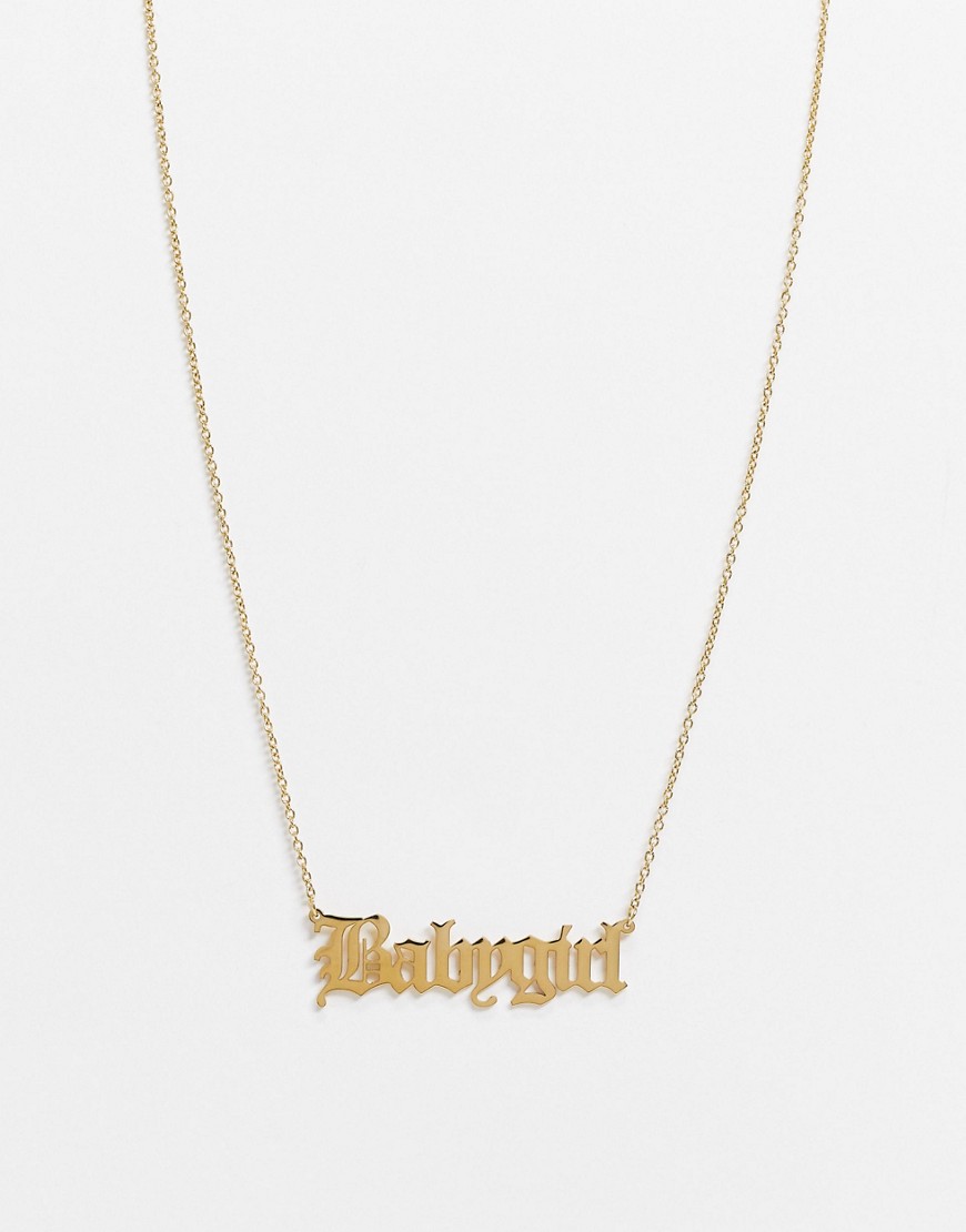 House Of Pascal Baby Girl Slogan Necklace In Gold