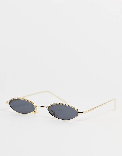 House of Pascal Black Skies embellished micro sunglasses in black