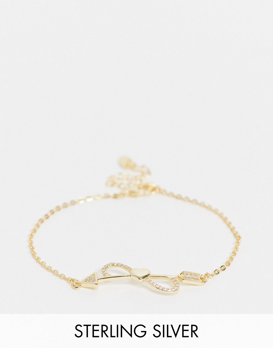 House of Pascal Cross My Heart adjustable bracelet in sterling silver gold plate