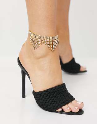 House of Pascal House of Pascal Shimmer diamante fringe ankle in gold