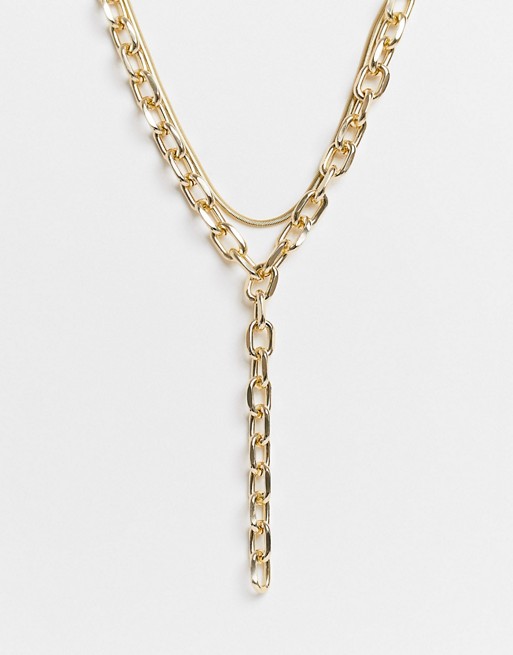 House of Pascal Weakest Link chain y-drop necklace in gold