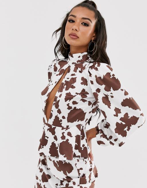 Two piece 2024 cow print outfit