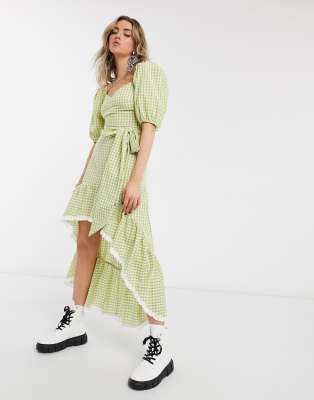 gingham tea dress
