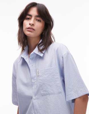 House Of Sunny Boxy Fit Seersucker Shirt