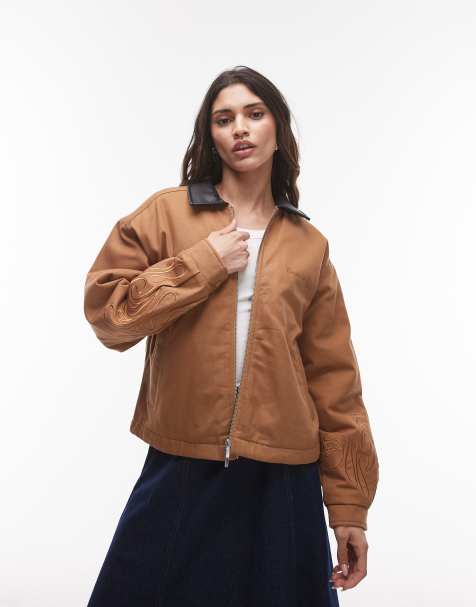 House of Sunny canvas worker jacket in tan