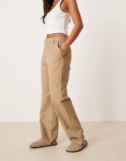 House of Sunny canvas worker wide leg pants in clay