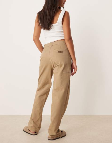 House of Sunny canvas worker wide leg trousers in clay