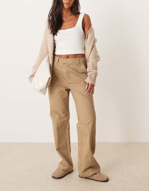 House of Sunny canvas worker wide leg pants in clay