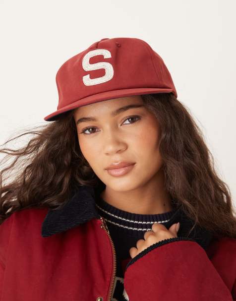 House of Sunny chain stitch cap in ruby red