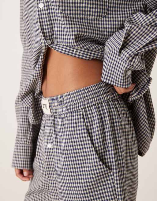 House of Sunny check lounge fit shorts in navy - part of a