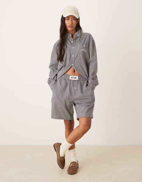 House of Sunny check lounge fit shorts set - view 1