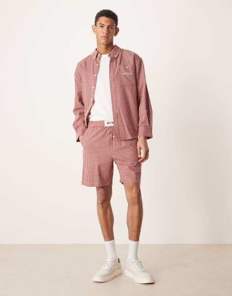 House of Sunny classic lounge boxy fit shorts in ruby gingham - view 1