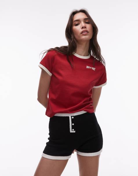 House of Sunny contrast hot pants in black and white - view 1