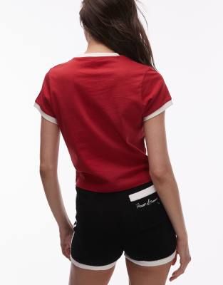 House Of Sunny Contrast Hot Pants In Black