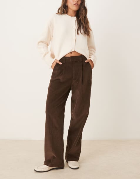House of Sunny cord straight leg pants in tobacco brown - view 1