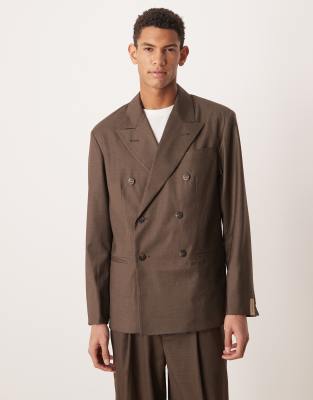 House Of Sunny Double Breasted Jacket In Brown
