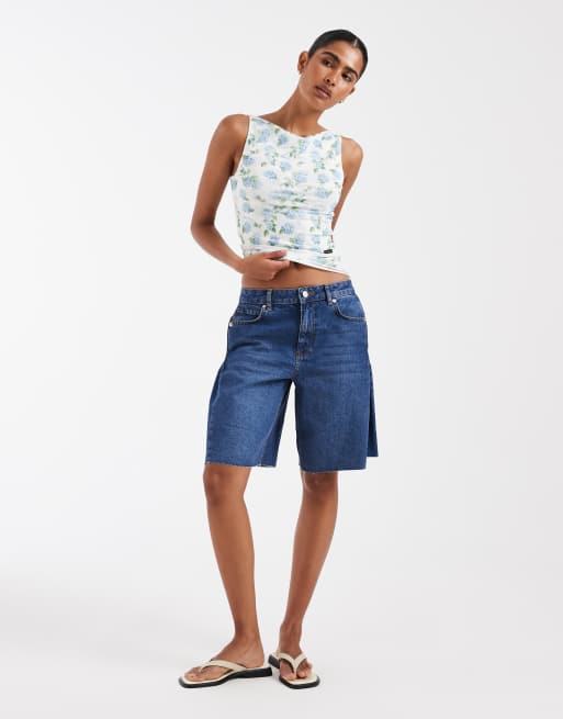 House of Sunny double layer mesh top in blue hydrangea print, 3 of 4