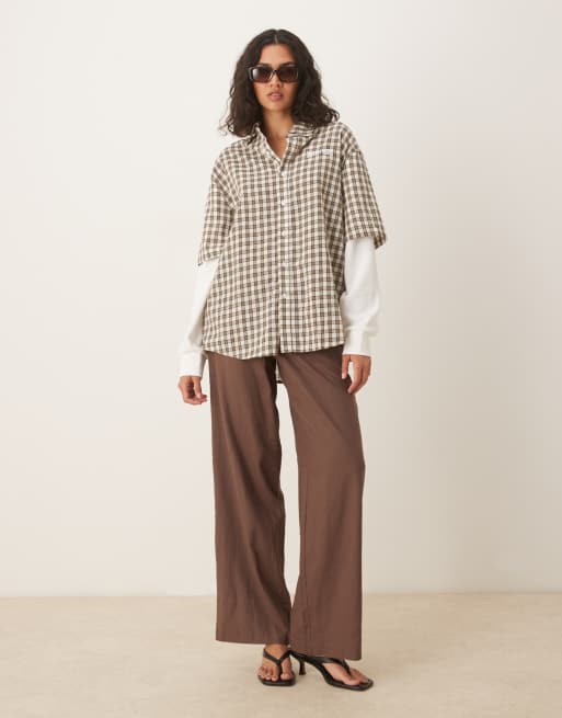 House of Sunny double layered check shirt in multi, 2 of 4