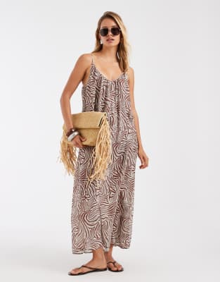 House Of Sunny Floaty Mesh Trapeze Dress In Multi