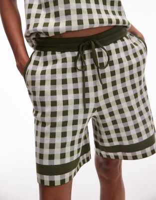 House Of Sunny Gingham Putting Shorts In Multi