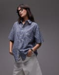 [House of Sunny] House of Sunny grandad check button through shirt in multi S MULTI