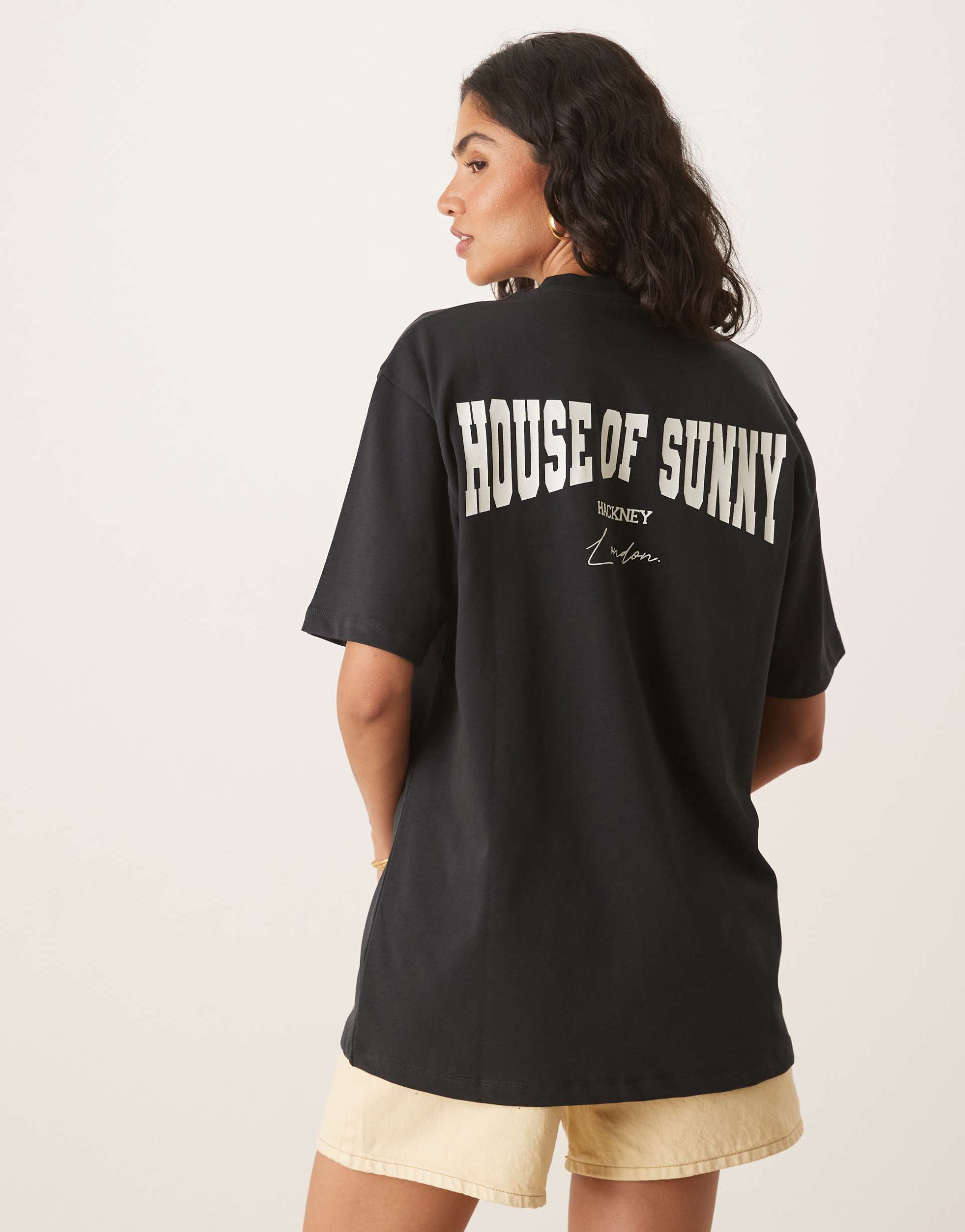 house of sunny hackney logo oversized t-shirt in jet black