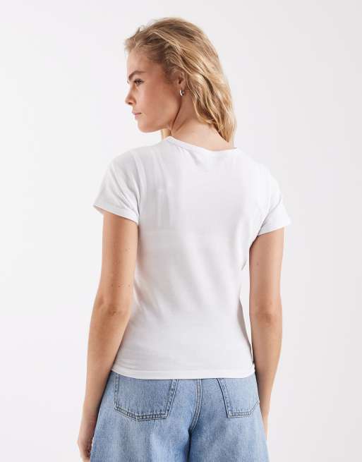 House of Sunny Hydrangea baby tee in white, 4 of 4